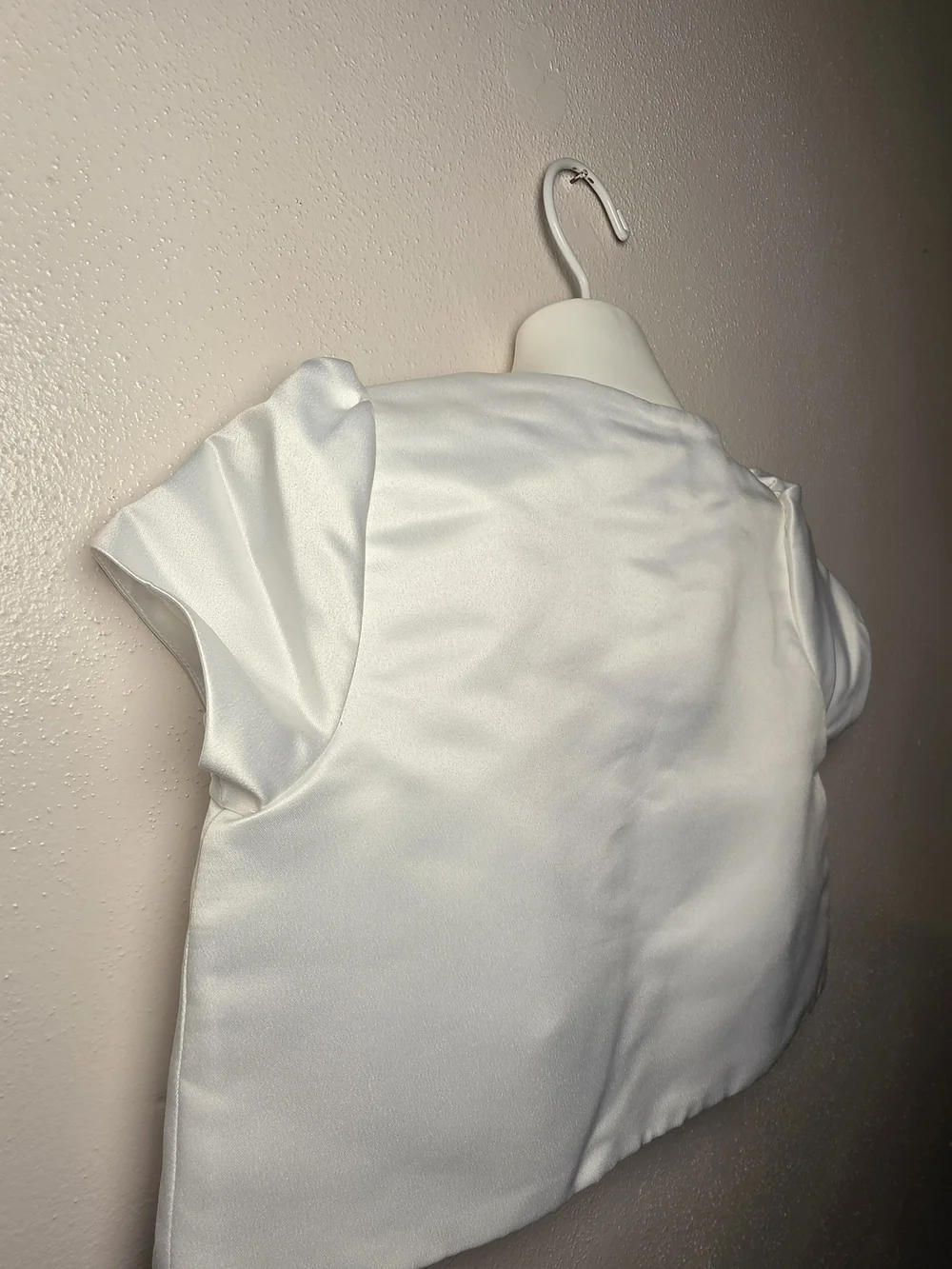 Special Occasion Girls White Satin Bolero Jacket